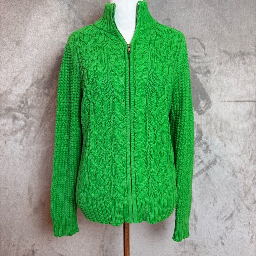 Lauren Jeans Co Ralph Lauren Cable Knit Cozy Wmn’s Turtleneck Sweater w/Zip L